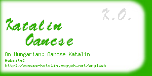 katalin oancse business card